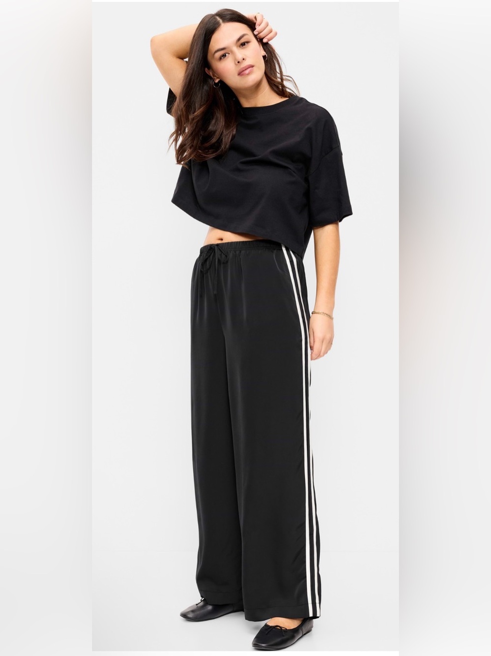 High Waisted Satin Track Pants -NWT